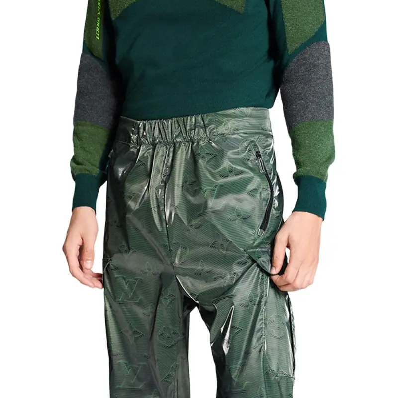 LOUIS VUITTON Knitted Sweatpants Men's Green-3