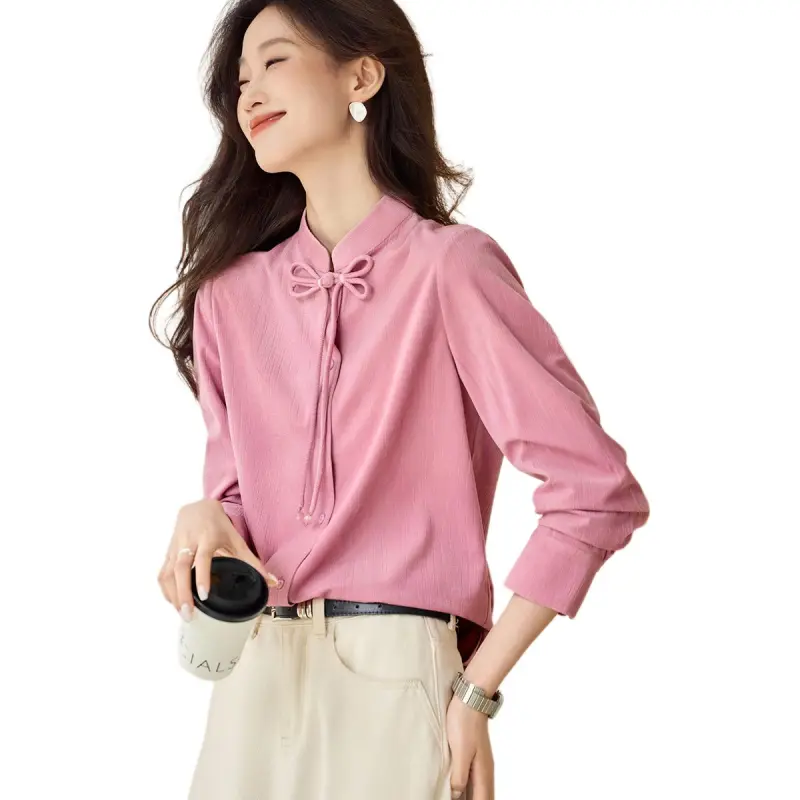Mo Han Yi Mei Shirt Women's Gray Pink-5