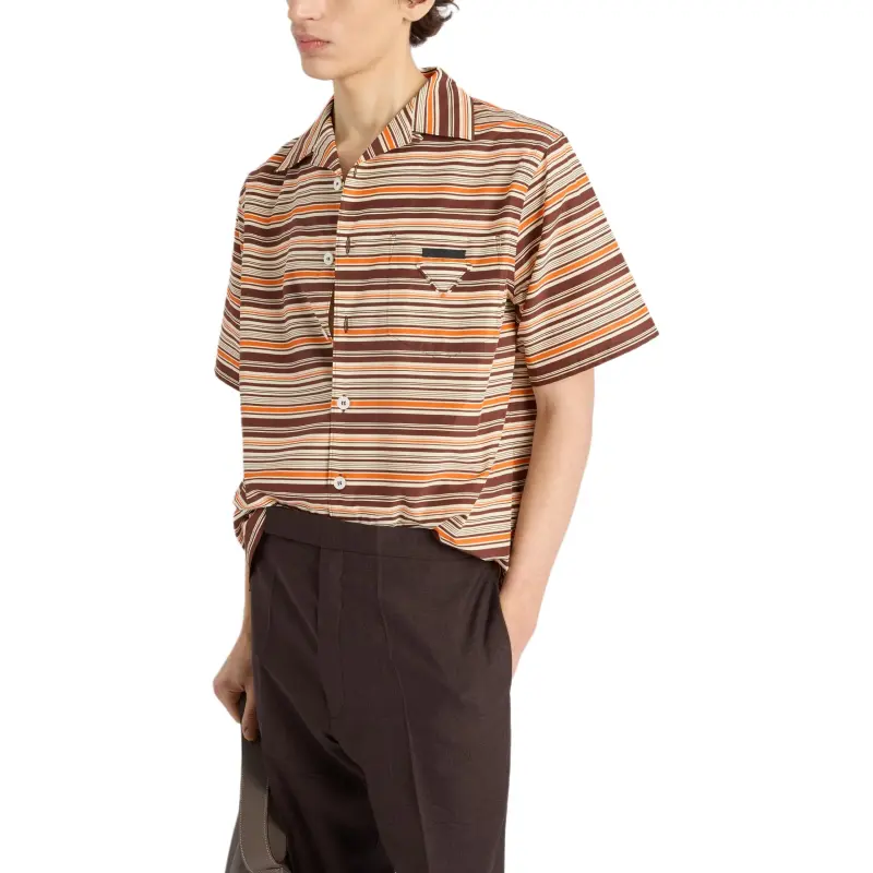 PRADA Striped Bowling Shirt-3
