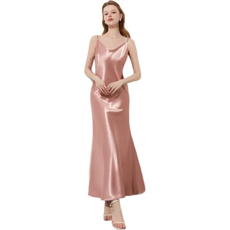 DPLAY Slip Dresses Women's Gray Orange Pink-2