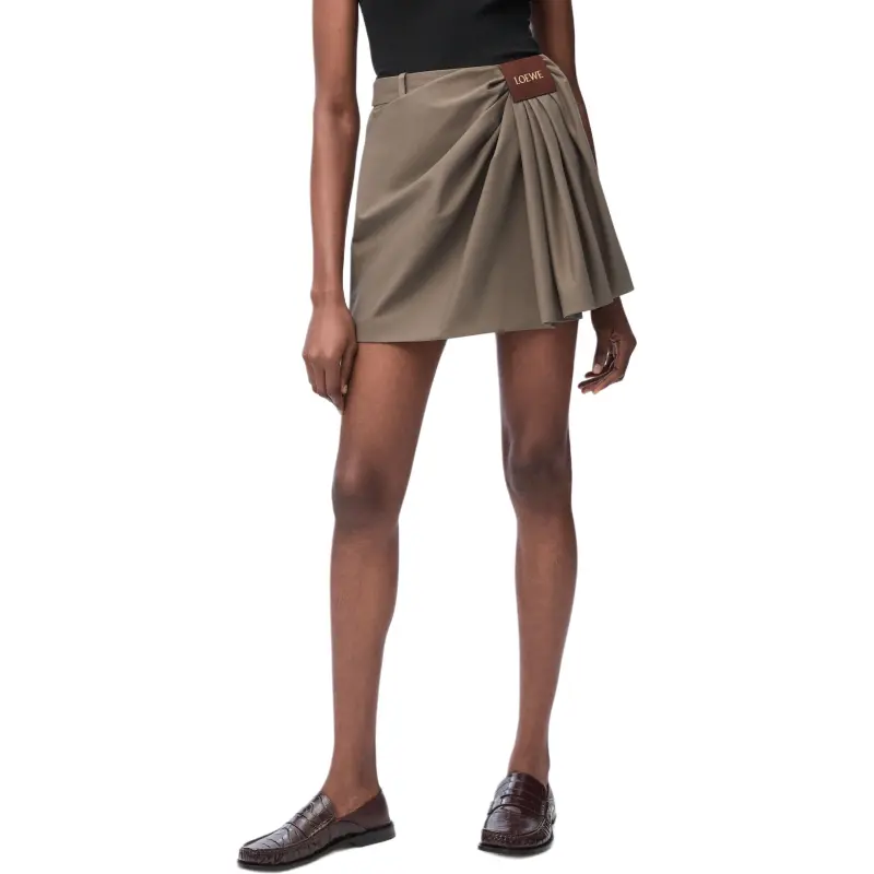 LOEWE SS25 Casual Short Skirts Women's Khaki Brown-2