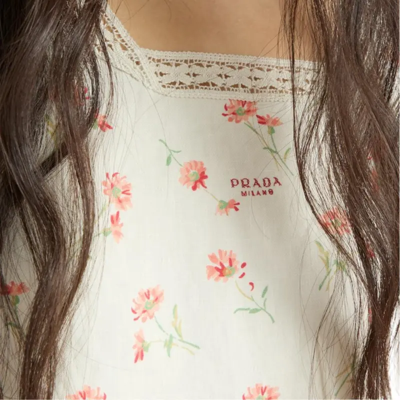 PRADA Sleeveless Dress Women's Beige-4