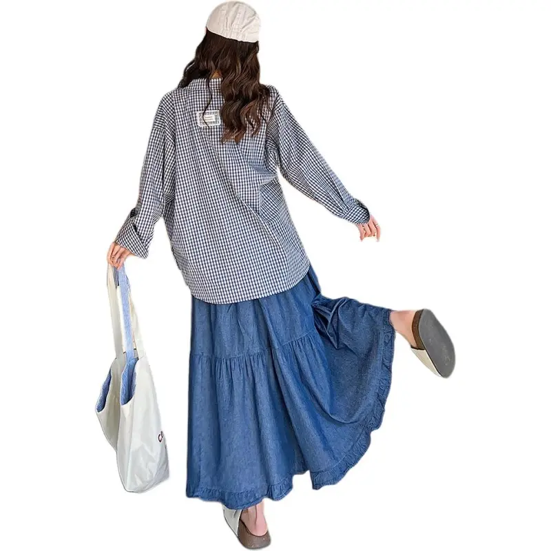 Flowers In Water Casual Long Skirt Women's-3