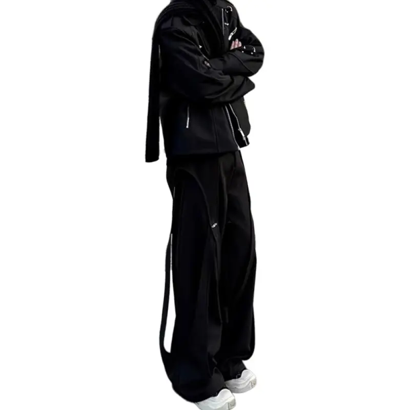 CORNILOT Casual Pants Unisex Black-2