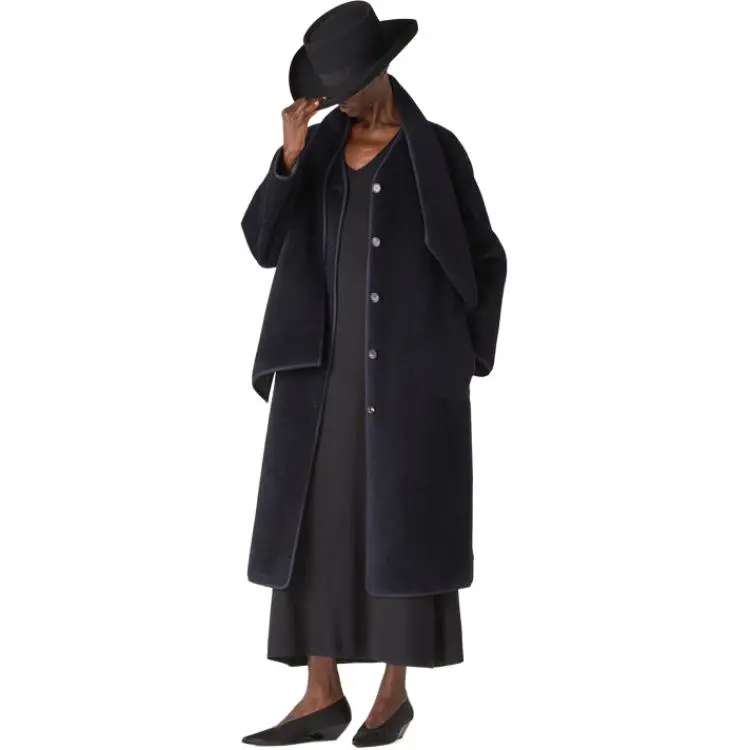 Loro Piana Asymmetric collar Coat-5