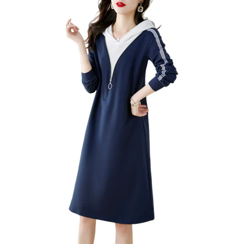 XWI Long Sleeved Dresses Women's Royal Blue-5
