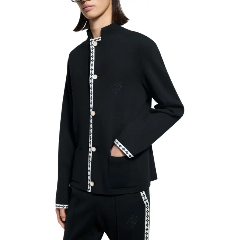 LOUIS VUITTON Preppy Knitted Wool Blazer-4