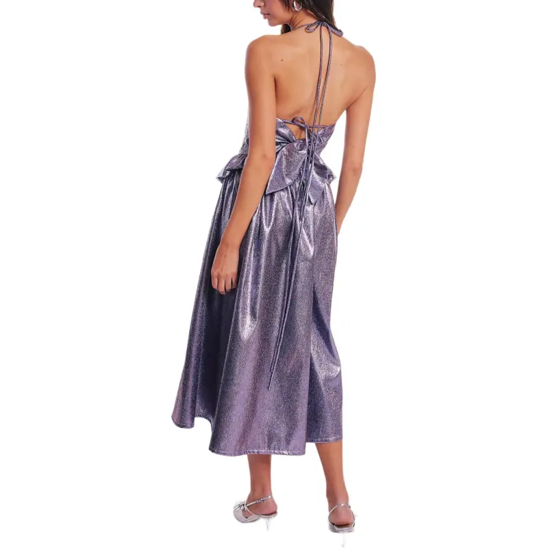 FREE PEOPLE Eliza Faulkner Tessa Glitter Dress Slip Dresses Women's Light Purple-1