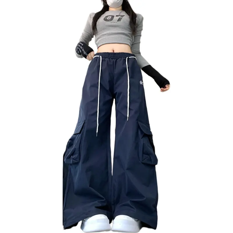 Mu Xiao Xin Casual Pants Women's Navy Blue-3