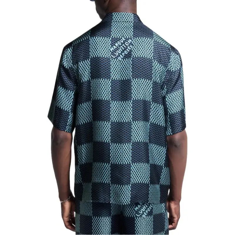 LOUIS VUITTON Damier Short Sleeved Silk Shirt-2
