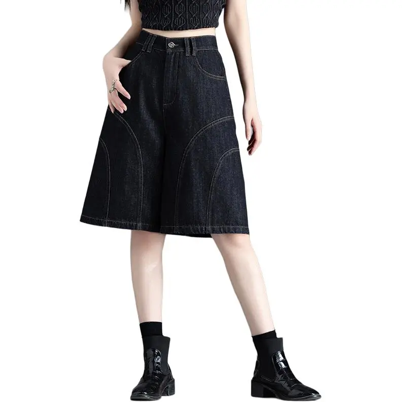 You Cow Me Pants Denim Shorts Women's-4