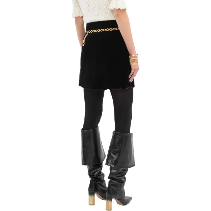 Chloé Velvet Scalloped Mini Skirt-3