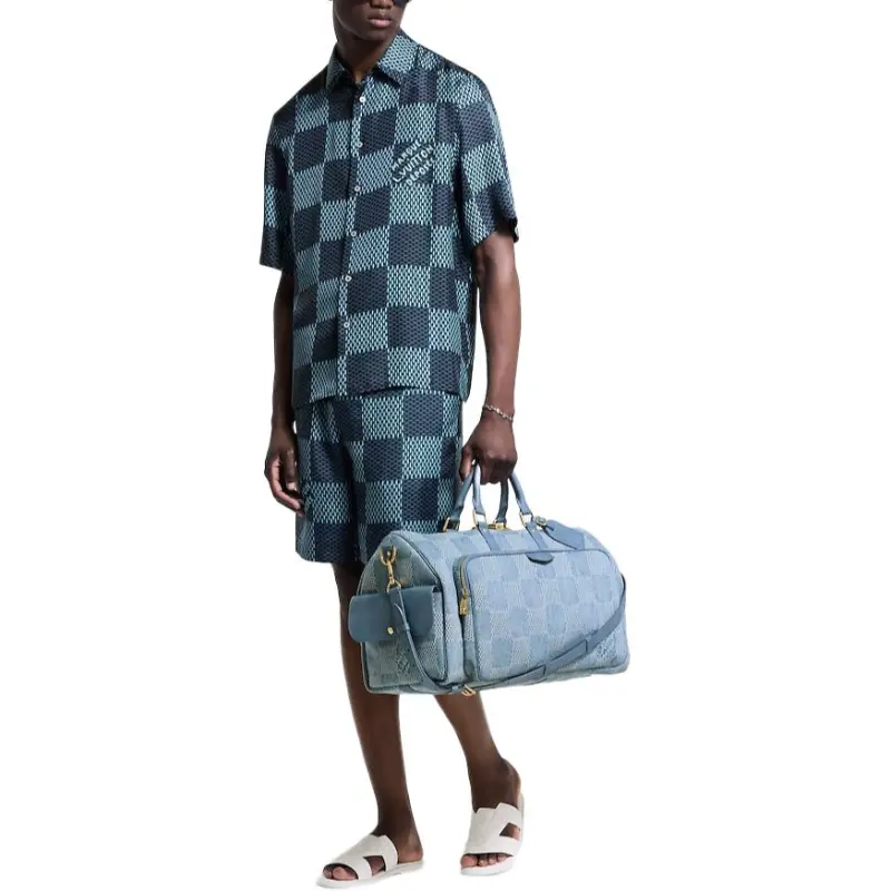 LOUIS VUITTON Damier Short Sleeved Silk Shirt-3