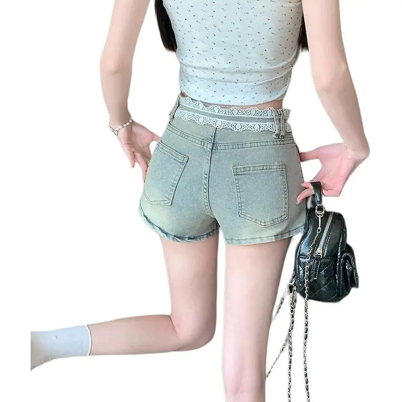 The Temptation Of The Muse Denim Shorts Women's Blue-1