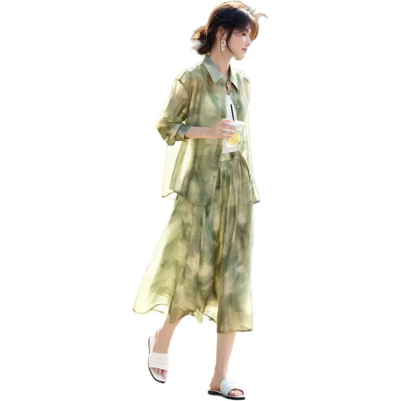 XWI Skirt Set Women's Blended Green-3
