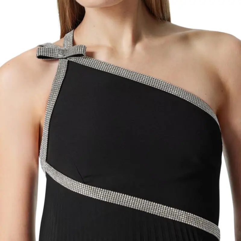 VERSACE One shoulder Crystal embellished Gown-4