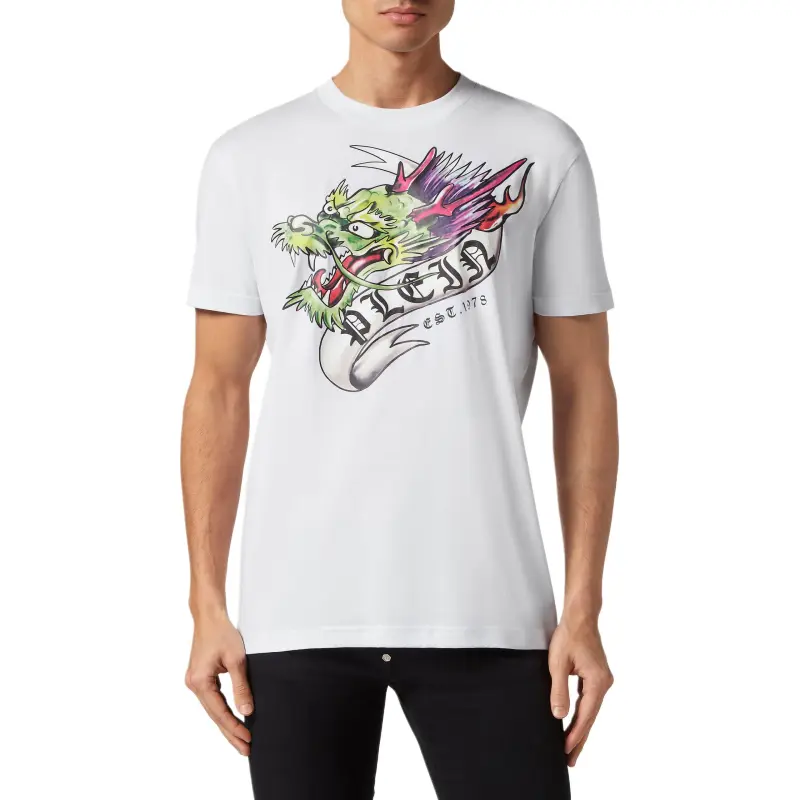 PHILIPP PLEIN Tattoo print Cotton T shirt-1