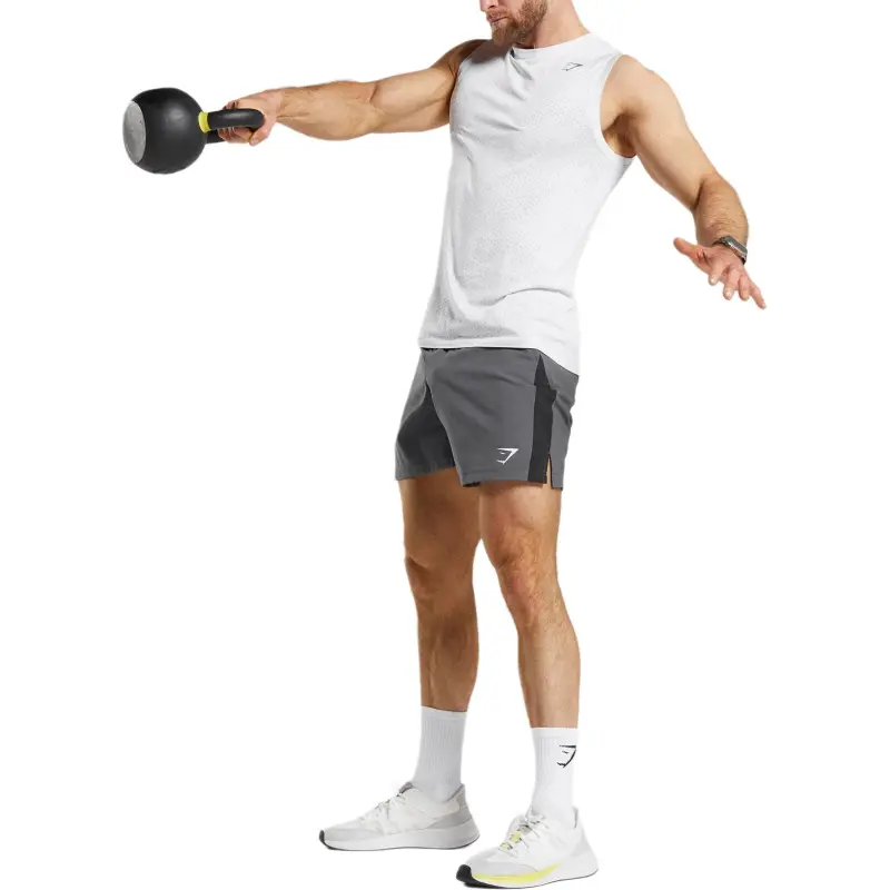 GYMSHARK Tank Top Men's White/Smoke Gray-3