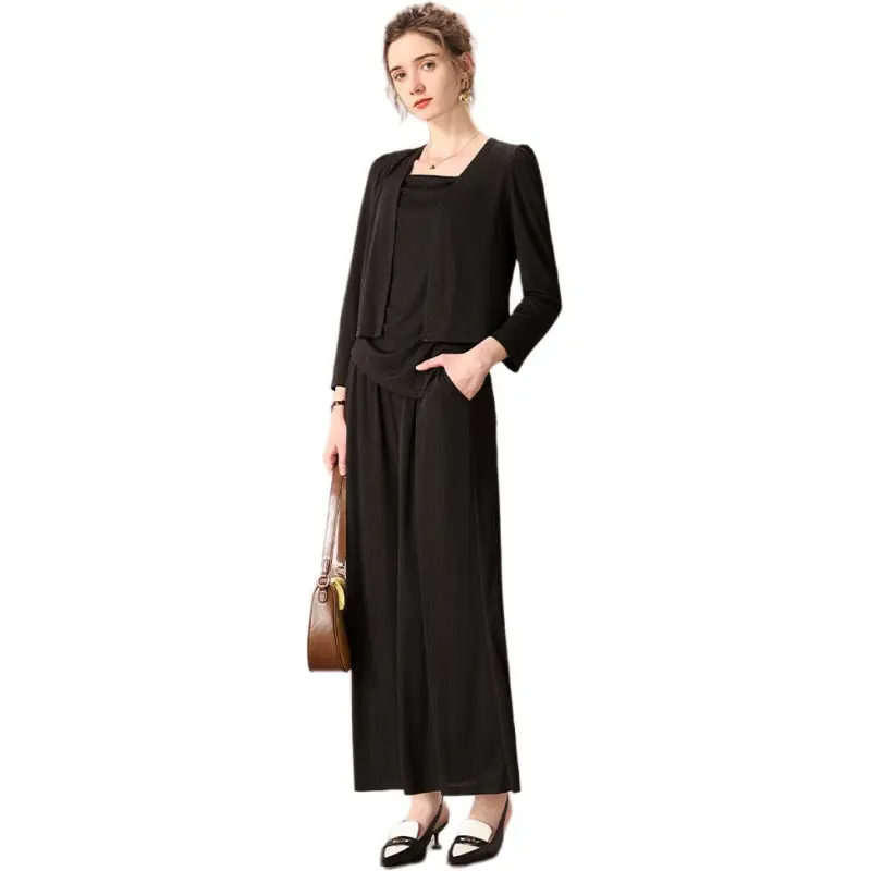 FENHONGMALI Casual Suit Women's Black-2