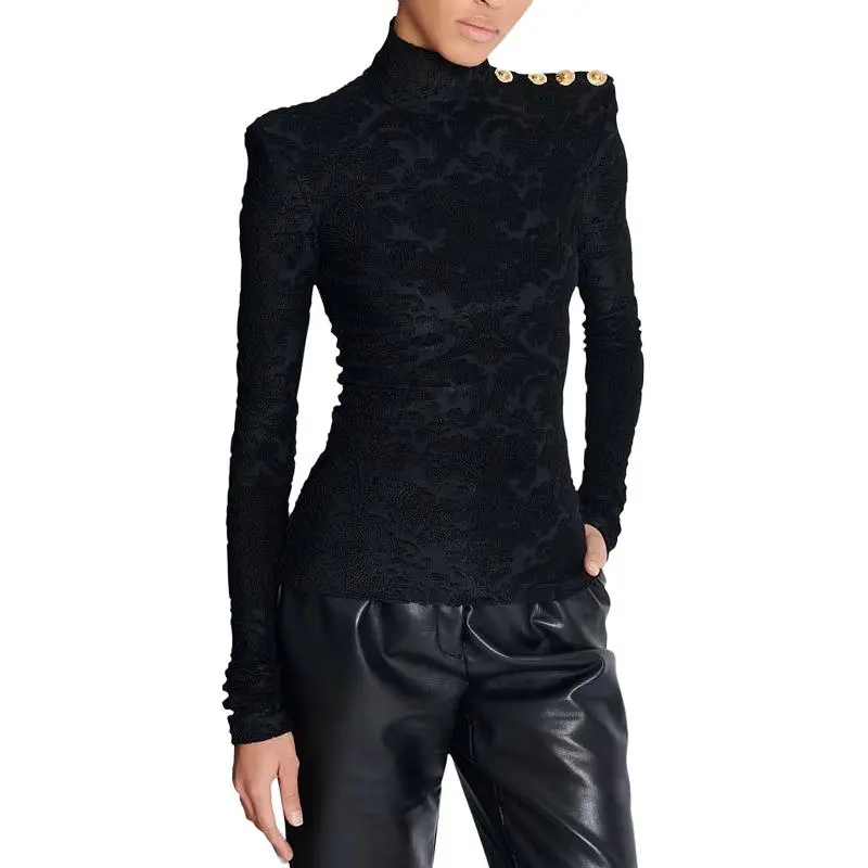 BALMAIN Baroque pattern Long sleeved Top-2
