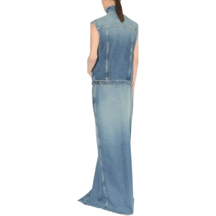 Alaia High Waist Button Detailed Denim Skirt-3
