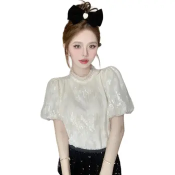 Mu Xiao Xin Chiffon Shirt Women's Apricot