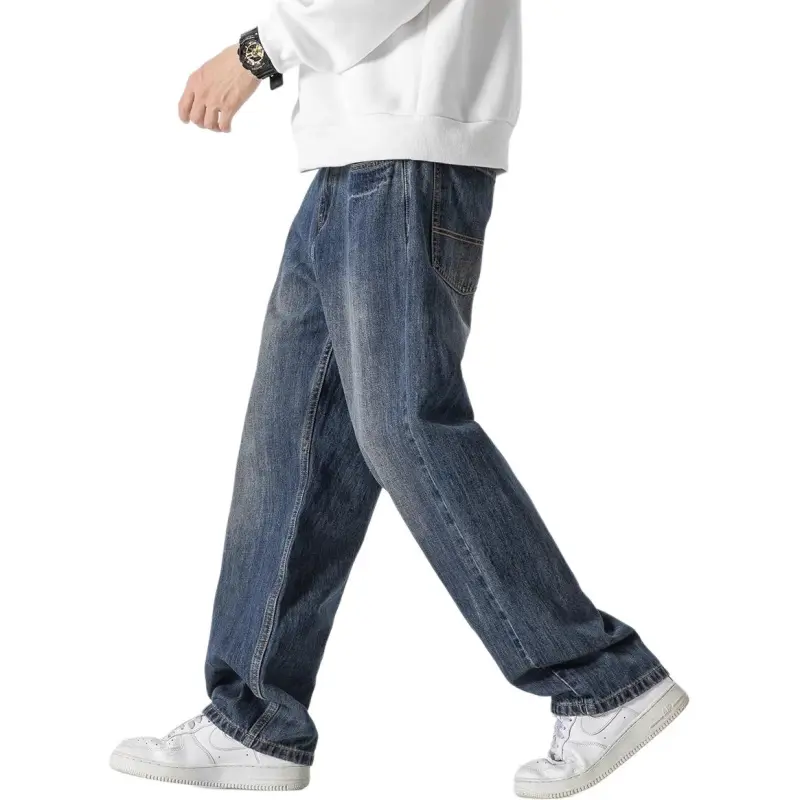 DUATOGE Jeans Men Vintage Blue -1