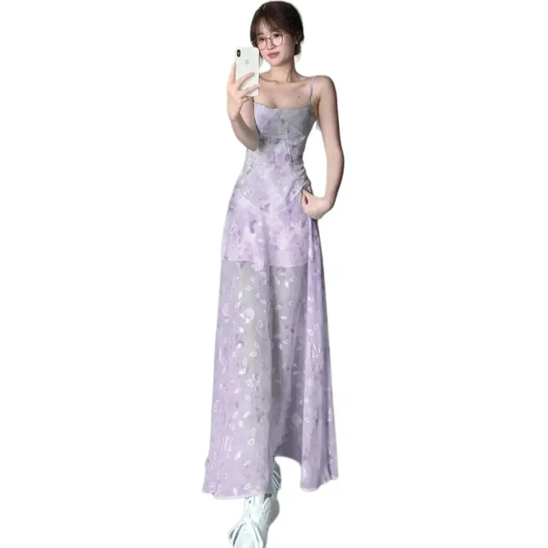 Mu Xiao Xin Slip Dresses Women's Purple-2