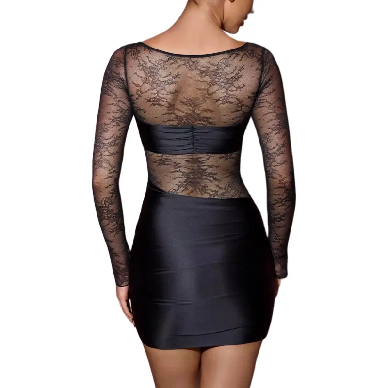 OH POLLY SS25 Eliette Long-Sleeved Dresses Women's Black-2
