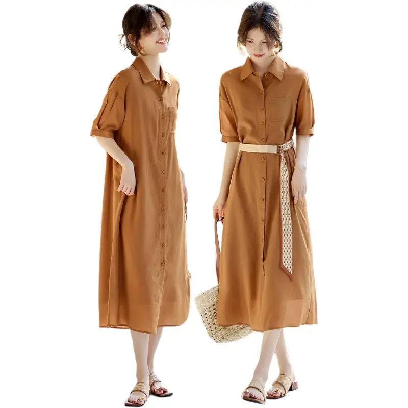 XWI Short Sleeved Dresses Women's Ginger Yellow-2