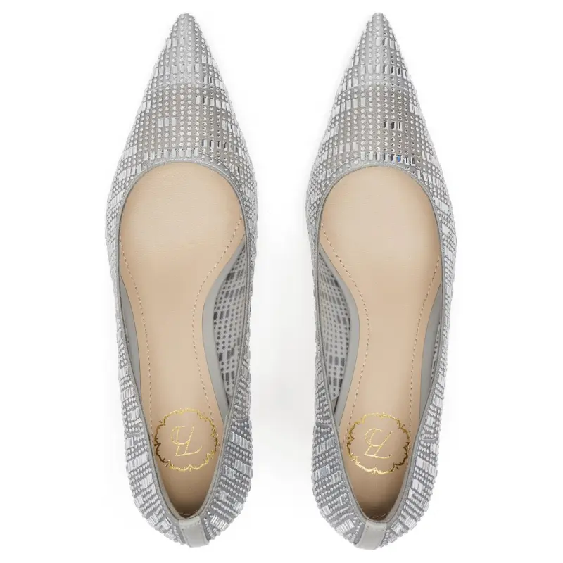 73Hours Slim Heel High Heels Women's Silver-4