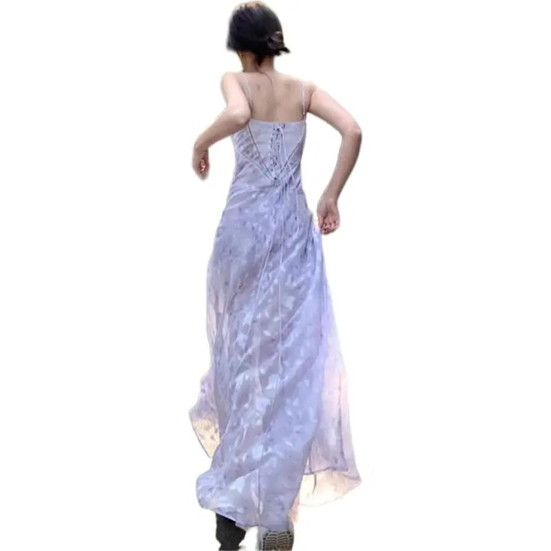 Mu Xiao Xin Slip Dresses Women's Purple-1