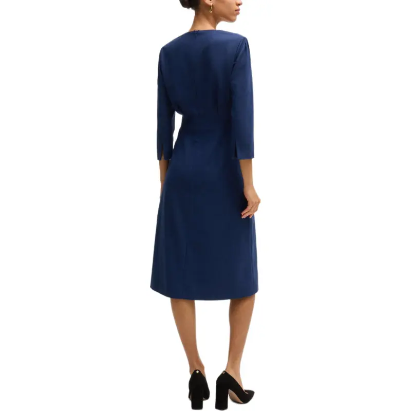 HUGO BOSS FW24 Long-Sleeved Dresses Women's Blue-3