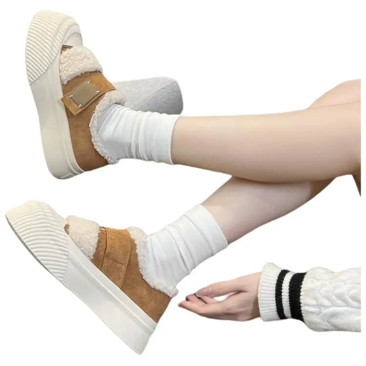 MEIZUSHENGHUI Slip Resistant Lightweight Warm Low Top Casual Shoes Women's-5