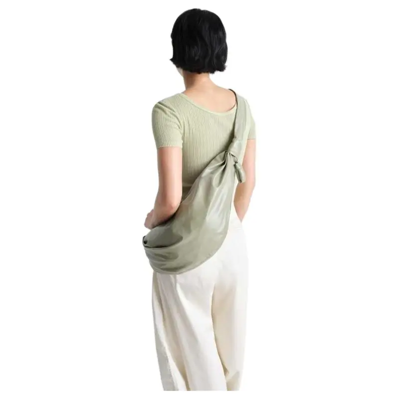 Lemaire Cow Leather Croissant Bag, Shoulder Bag, Crossbody Bag Medium Size Unisex Sage Green-3