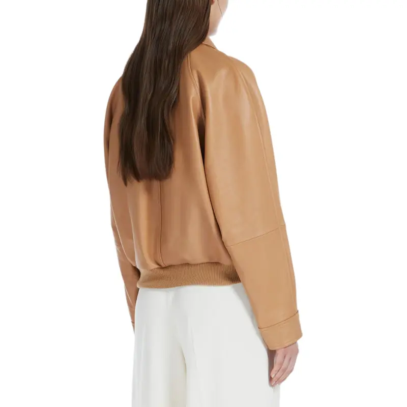 Max Mara Leather Bomber Jacket-1