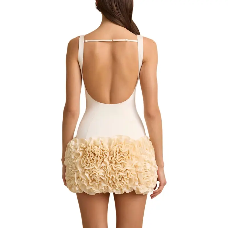 OH POLLY SS25 Florrie Sleeveless Dress Women's Ivory/Ivory-1