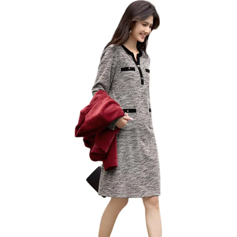 XWI Long Sleeved Dress Women's Black White-3