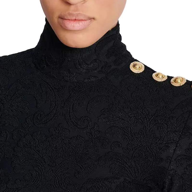 BALMAIN Baroque pattern Long sleeved Top-6