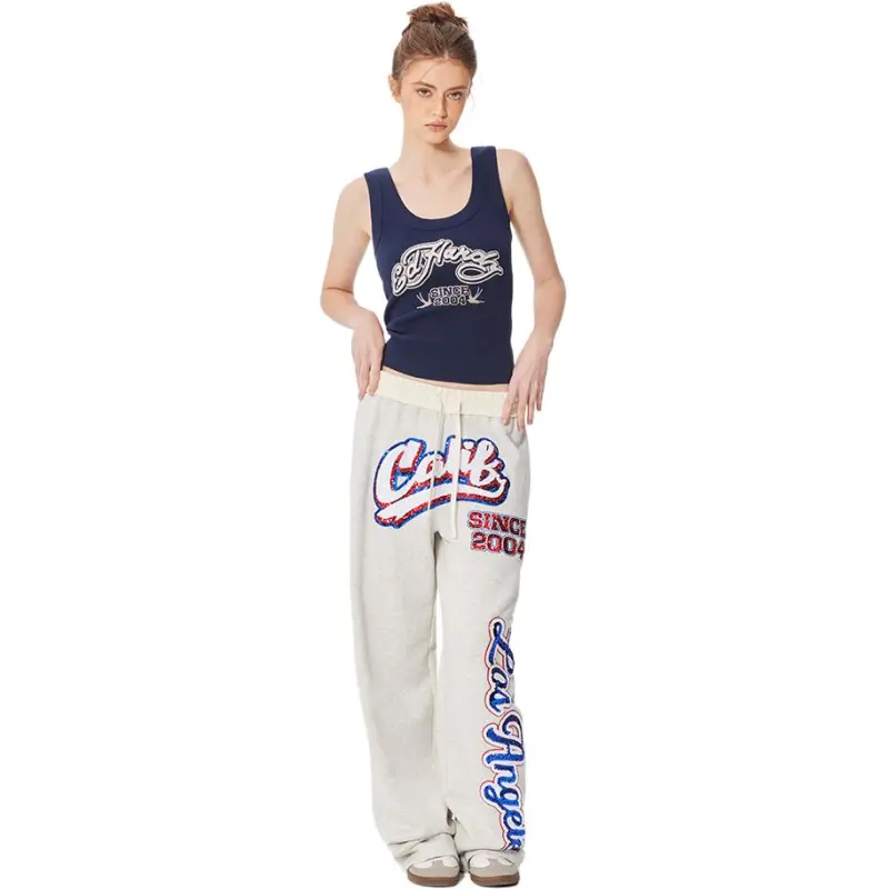 Ed Hardy SS25 Casual Pants Women's Light Smoke Gray-2
