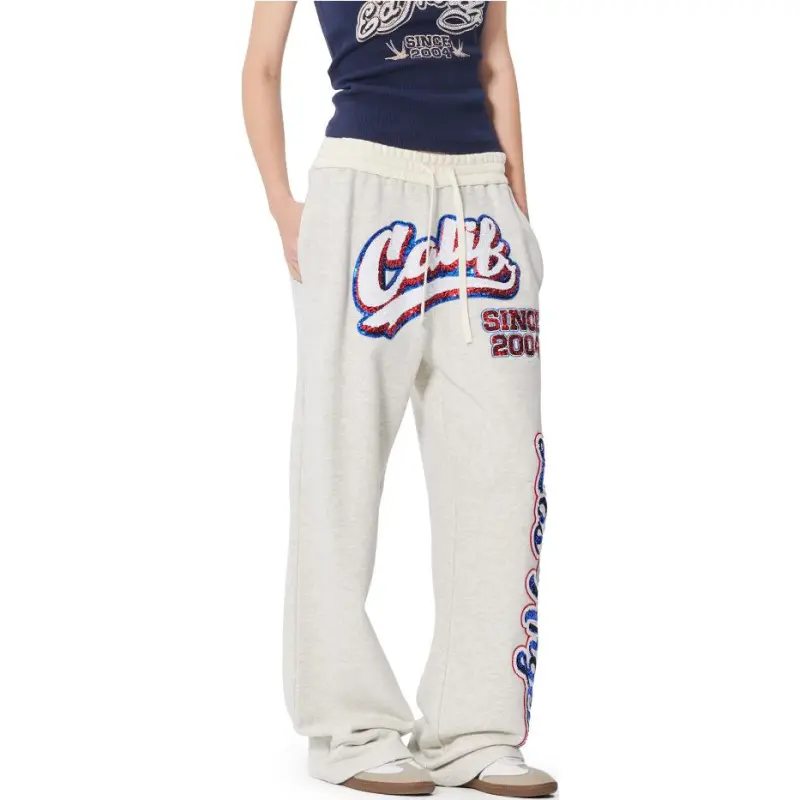 Ed Hardy SS25 Casual Pants Women's Light Smoke Gray-4