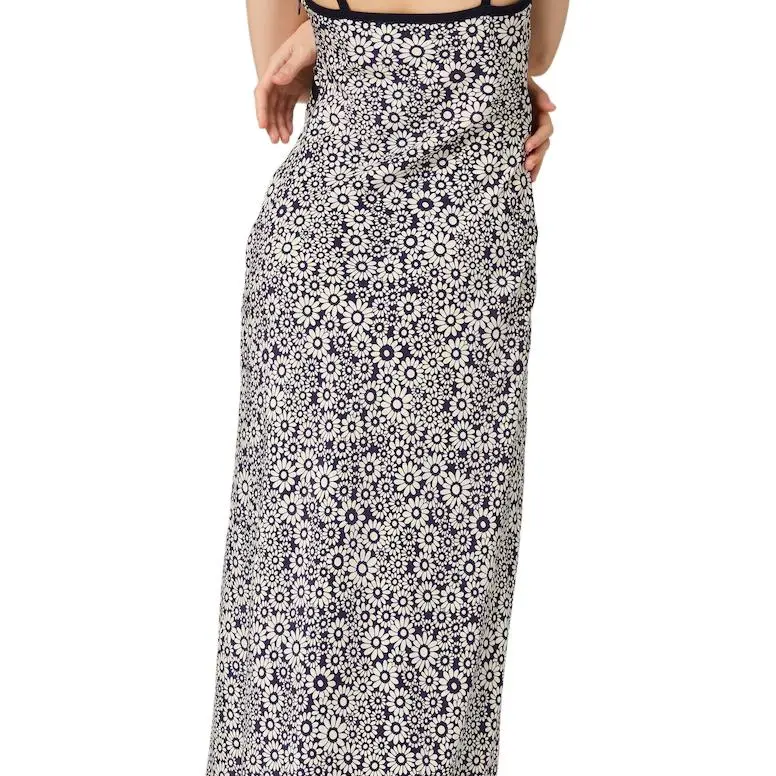 MIU MIU Slip Dress Women's Blue White-4