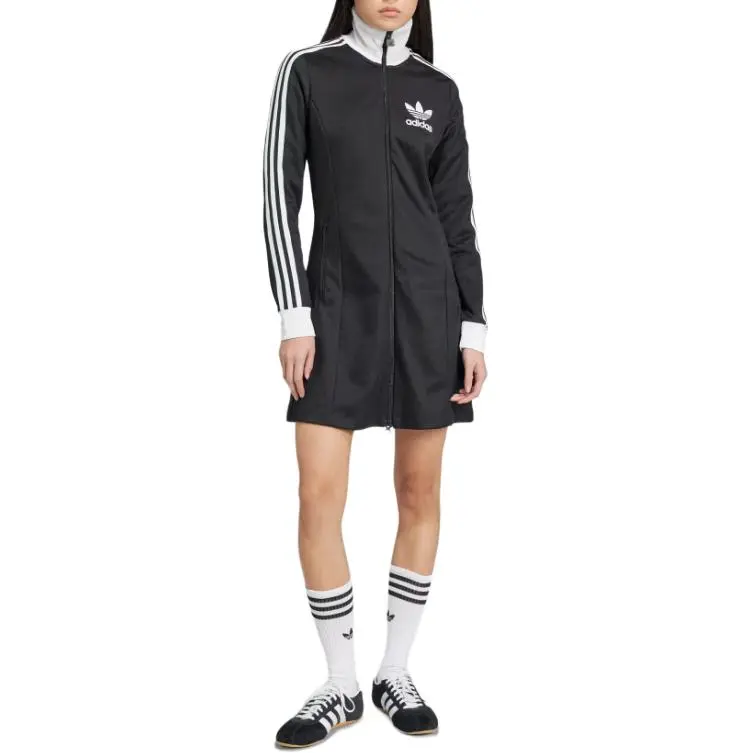 Adidas Originals ADICOLOR 3 STRIPES Long Sleeved Dresses Women's Black-1