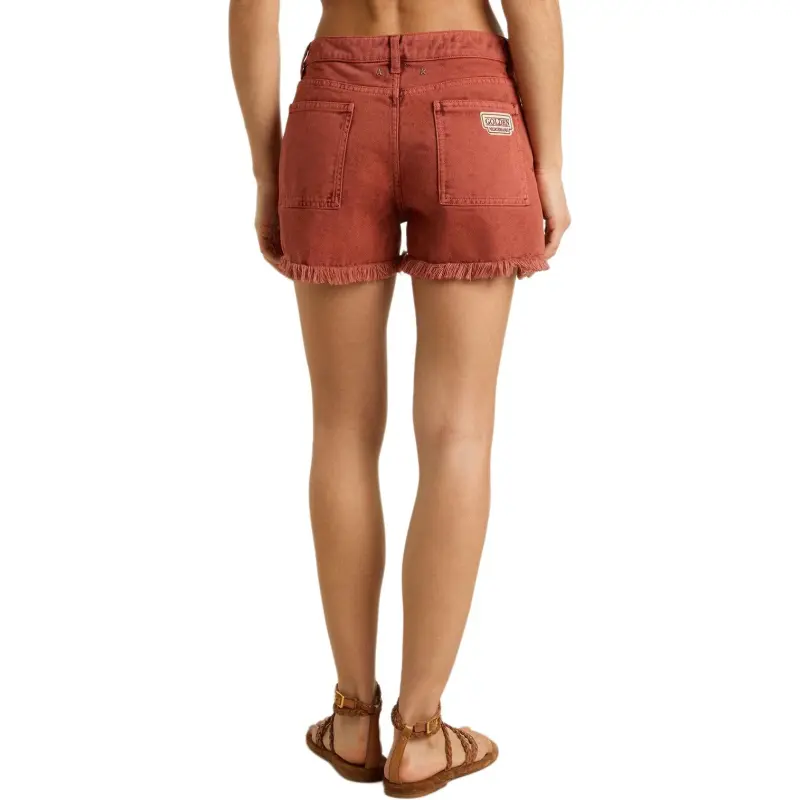 Golden Goose SS25 Denim Shorts Women's Brick Red-5