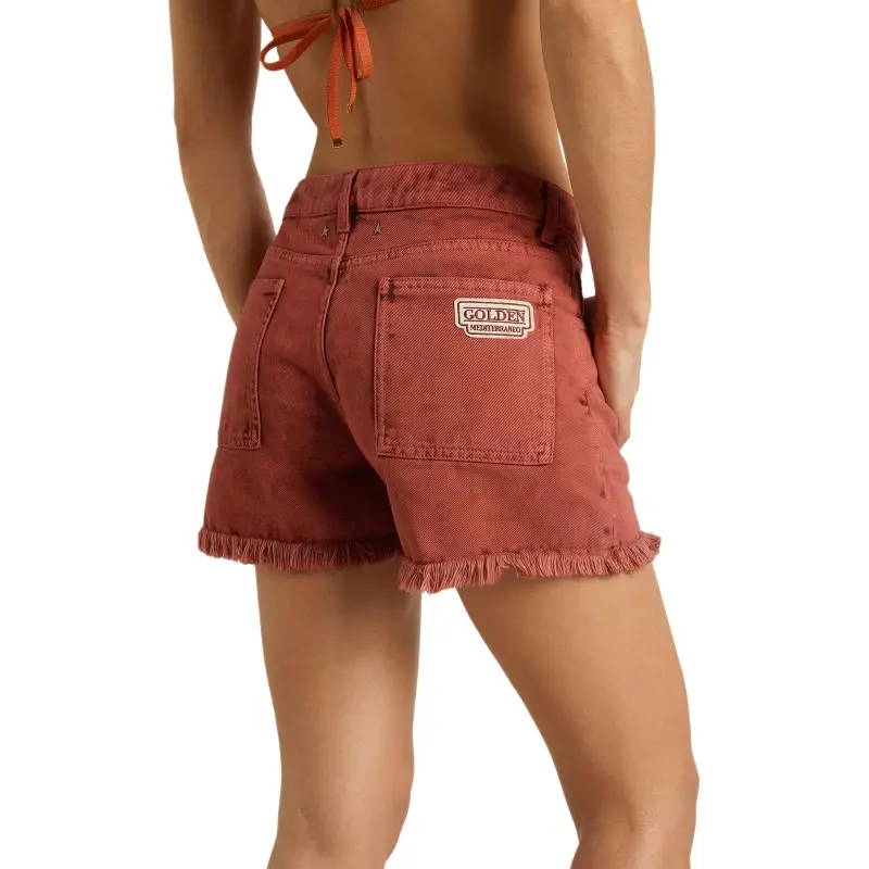 Golden Goose SS25 Denim Shorts Women's Brick Red-4