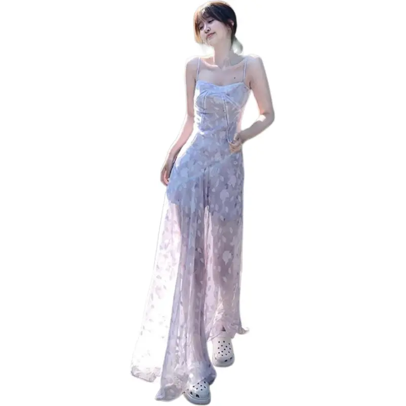 Mu Xiao Xin Slip Dresses Women's Purple-3