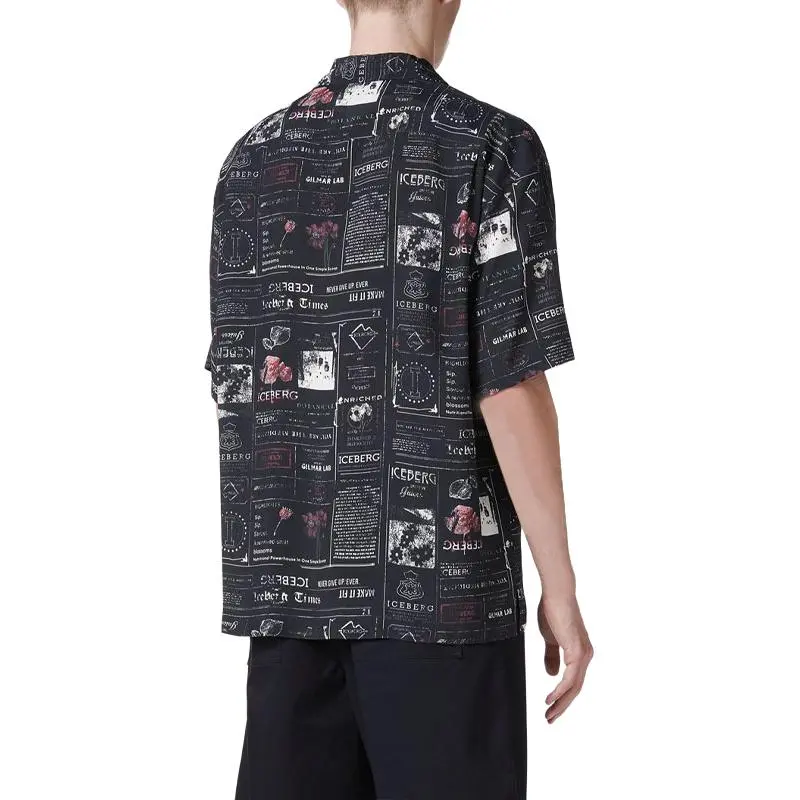Iceberg Pattern Printed Short Sleeved Shirt-3