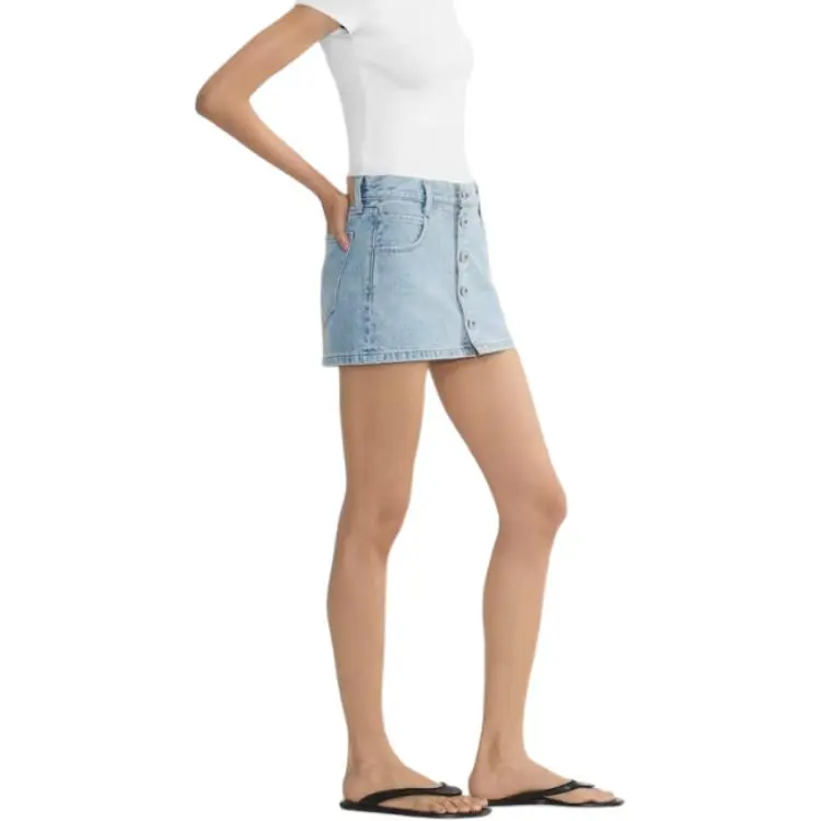 ARITZIA SS25 Denim Forum The Gisele Micro Denim Skirt Denim Short Skirts Women's-4