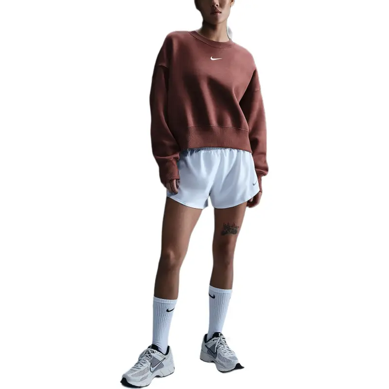 Nike Sportswear Phoenix Fleece Sweatshirt Women's Red Tan/Sail-3