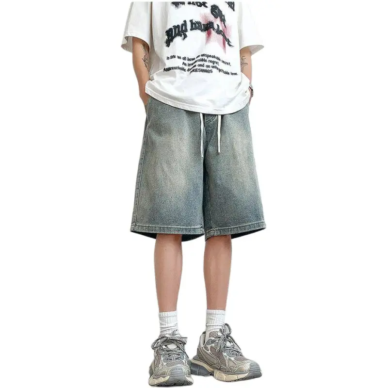 WARNING LIGHT Denim Shorts Unisex-7